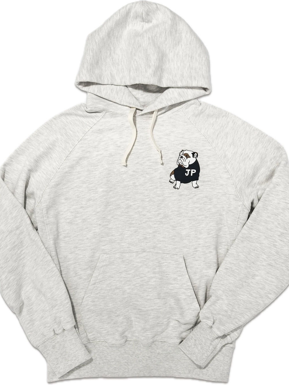 JPress Bulldog Logo Light Gray Hoodie - Men's Sweater